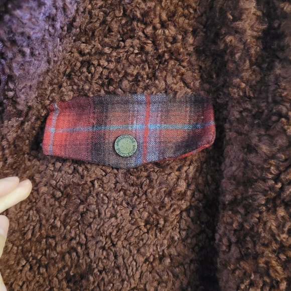 Pendleton Maroon Teddy Wool Coat Women Medium - Picture 4 of 7